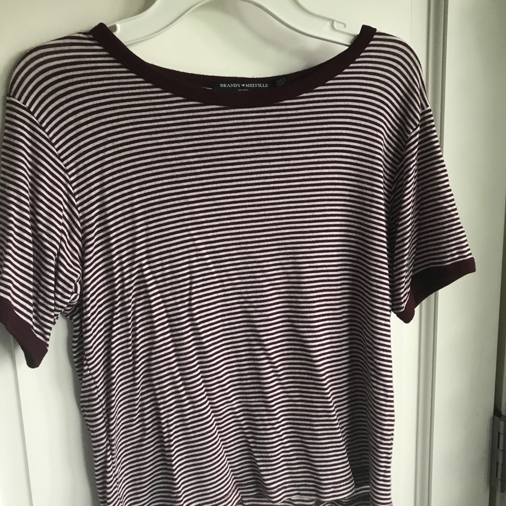 Stripes burgundy tee soft